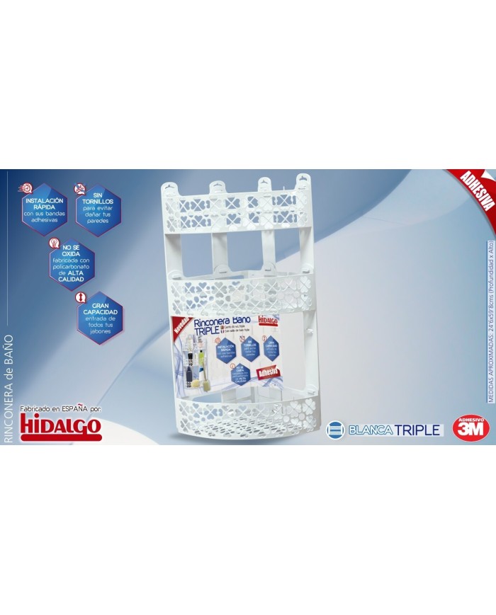 RINCONERA PLAST. BAÑO TRIPLE BLANCO