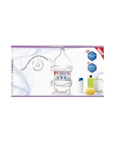 COLGADOR DUCHA ALUMINIO 2 BANDEJAS