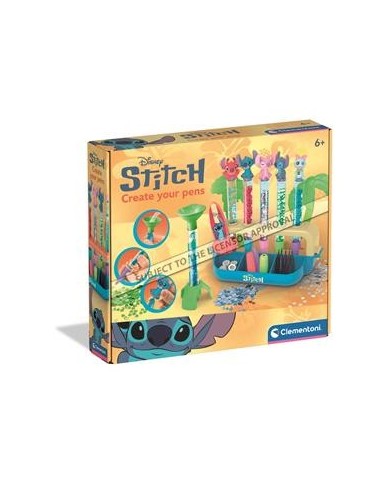 Laboratorio de boligrafos Stitch .Incluye 5 boligrafos con los personajes. 28,88x24,95x5,45 cm