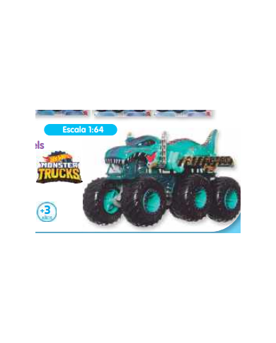 Coche Hot Wheels Monster Trucks Big Rigs. Escala 1:64 con 6 ruedas. - Modelos surtidos
