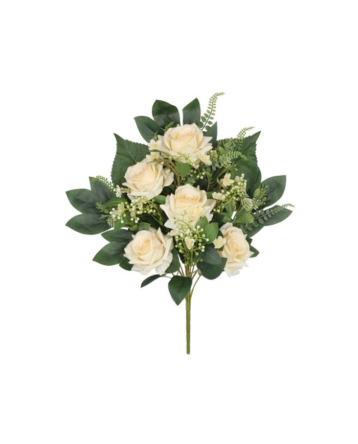 CONJUNTO ROSAS LIA X 12 - 56 CM (CREMA)