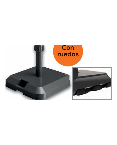 PIE PARASOL CEMENTO PP 36 KG CON RUEDAS Ø 18-53 MM N