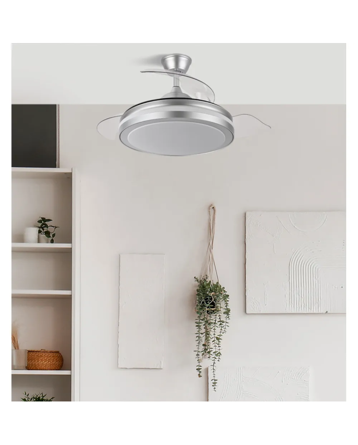 Ventilador DC Esparta Plus Plata 107 cm Ø con Luz LED y Mando