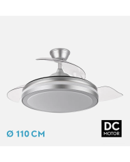 Ventilador DC Emperador Negro/Haya 108 cm Ø con Luz LED y Mando