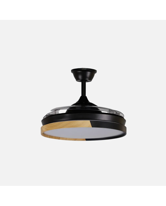 Ventilador DC Emperador Negro/Haya 108 cm Ø con Luz LED y Mando