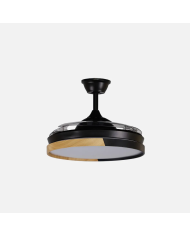 Ventilador DC Emperador Negro/Haya 108 cm Ø con Luz LED y Mando