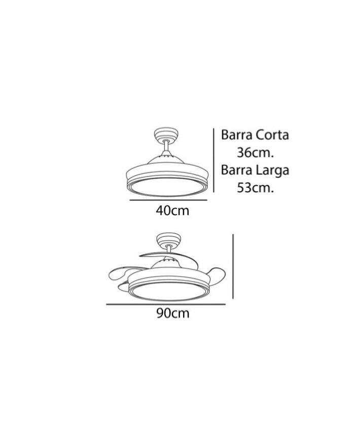 Ventilador Calima S Blanco MIMAX Motor DC Ø40-90cm LED