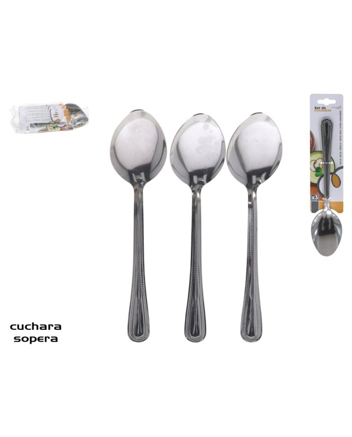 SET CUCHARA MESA X3  METAL