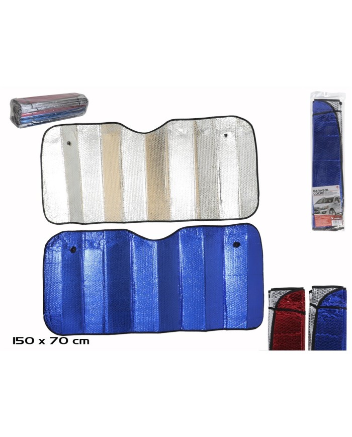 PARASOL COCHE METALIZADO 2CARAS 150X70CM