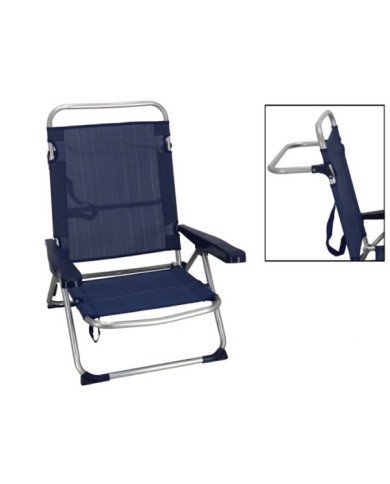 SILLA PLEGABLE AZUL 4 POSICIONES 108X60X78CM