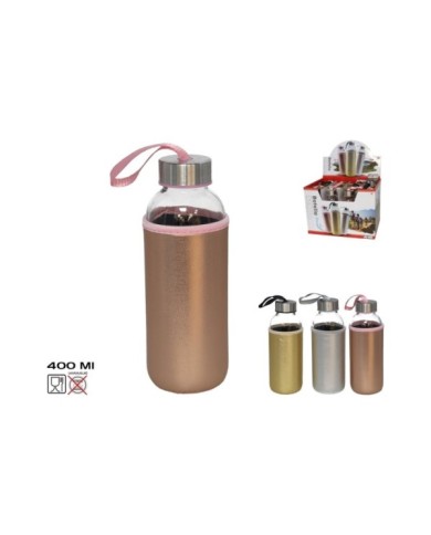 BOTELLA CRISTAL CON FUNDA 400ML ENCHANTEE 3 SURTID