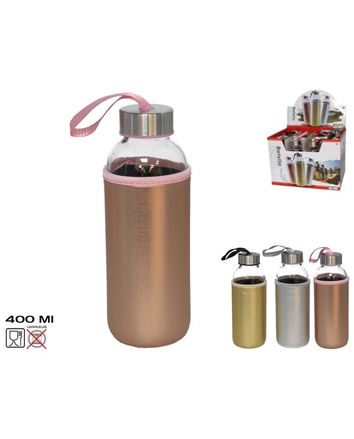 BOTELLA CRISTAL CON FUNDA 400ML ENCHANTEE 3 SURTID