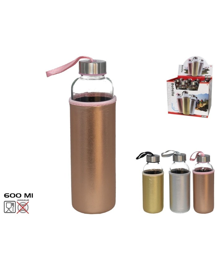 BOTELLA CRISTAL CON FUNDA 600ML ENCHANTEE 3 SURTID