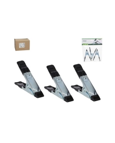 PINZAS PRESION X3 NEGRAS 10X6X1,8 CM