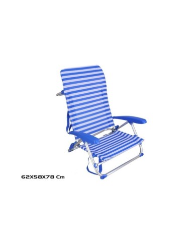 SILLA PLEGABLE ADRIATICO 5 POS. ALU 62X58X78 CM
