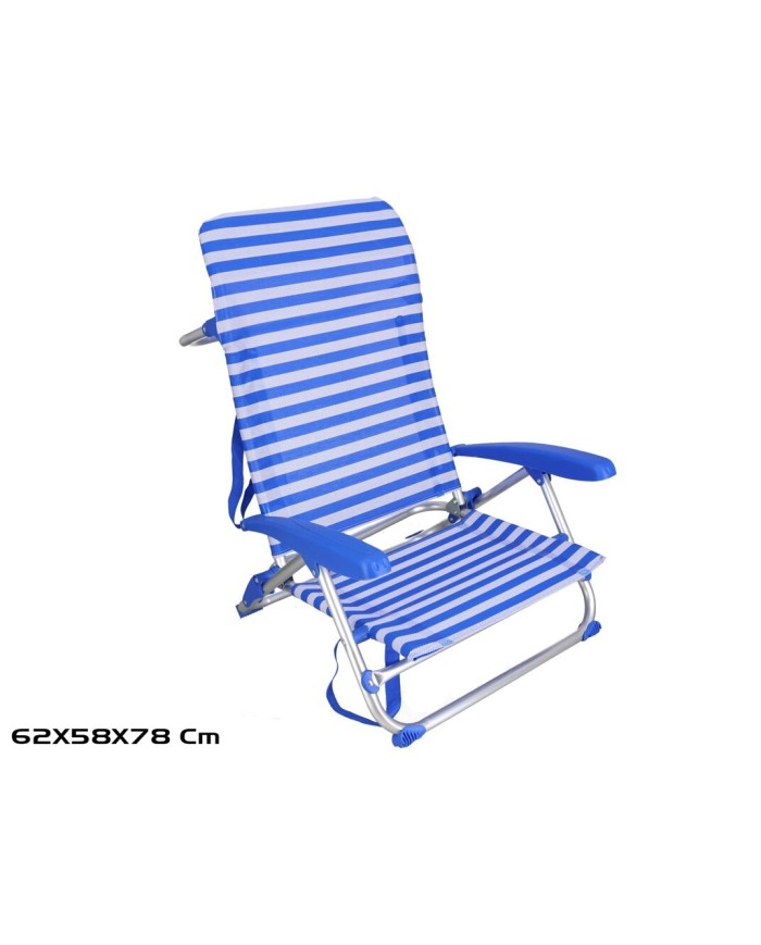SILLA PLEGABLE ADRIATICO 5 POS. ALU 62X58X78 CM