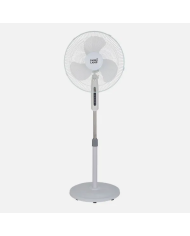 VENTILADOR DE PIE GRANIZO NEGRO 3 VEL.85W 6ASPAS O RIENTABLE REGX50X43 CM