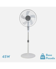 VENTILADOR DE PIE BELMONTE BLANCO/GRIS 3 VEL.45W 5 ASPAS ORIENTABLE, FIJO Y