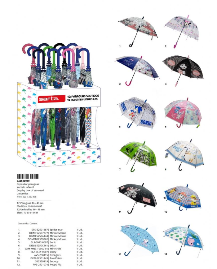 Expositor Paraguas Surt. Infantil 41X33X20Cm