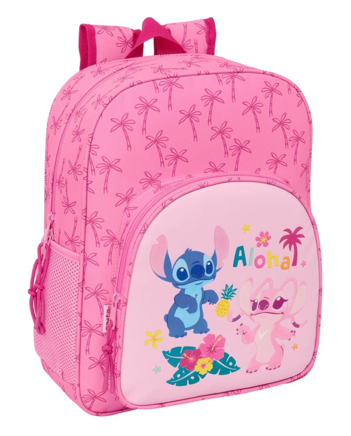 Mochila Junior Adapt.Carro Stitch "Chill" 32x38x12 Cm