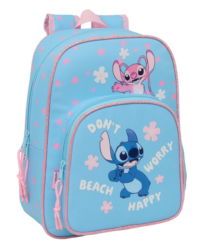 Mochila Infantil Adapt.Carro Stitch "Happy" 26x34x11 Cm