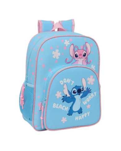 Mochila Junior Adapt.Carro Stitch "Happy" 32x38x12 Cm