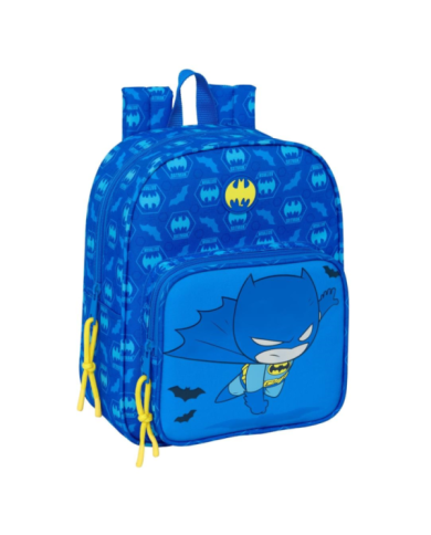 Mochila Guarderia Adapt.Carro C/Bolsillo Batman Preescolar 22x27x10 Cm