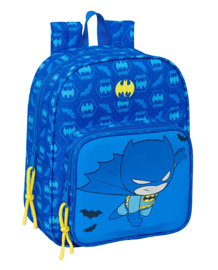 Mochila Guarderia Adapt.Carro C/Bolsillo Batman Preescolar 22x27x10 Cm