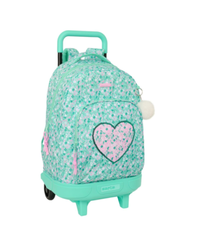 Mochila Gde. C/Ruedas Compact Extraible Safta "Cuore" 33x45x22 Cm