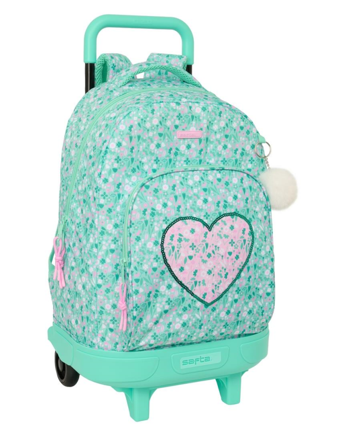 Mochila Gde. C/Ruedas Compact Extraible Safta "Cuore" 33x45x22 Cm