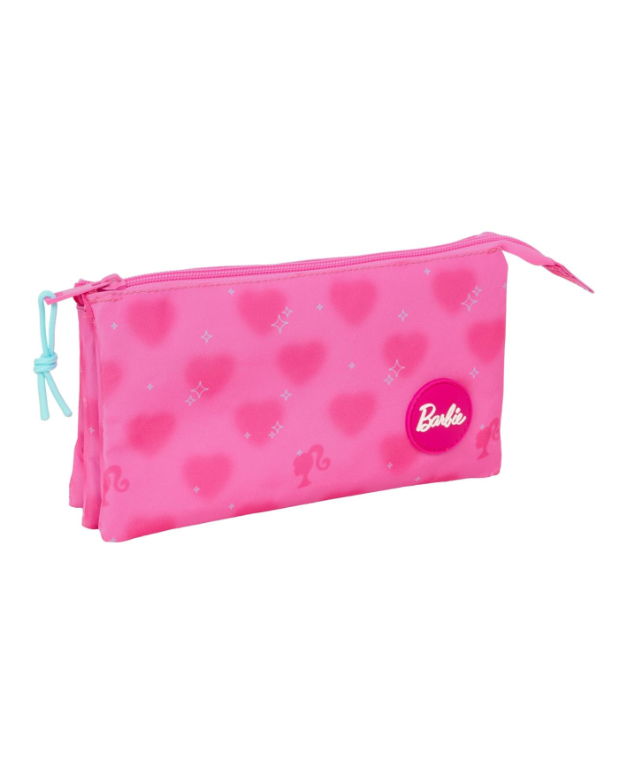 Portatodo Triple Barbie "Corazones" 22x12x3 Cm