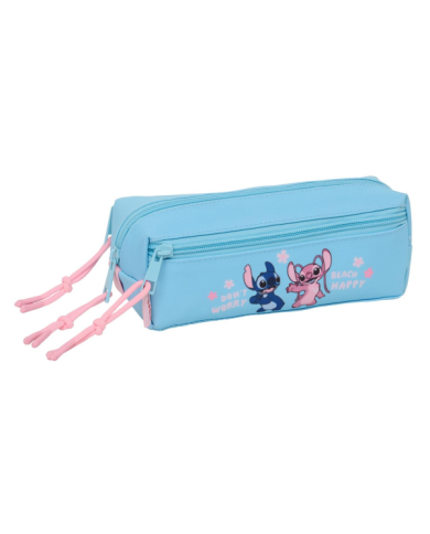 Portatodo Triple Peq. C/Goma Elast. 20Cm Stitch "Happy" 22x8,5x6 Cm