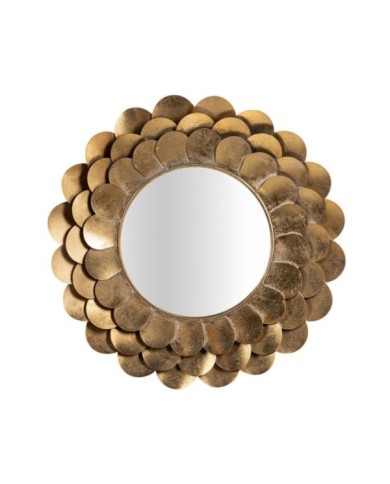 ESPEJO METAL REDONDO DORADO 86x7x86 CM