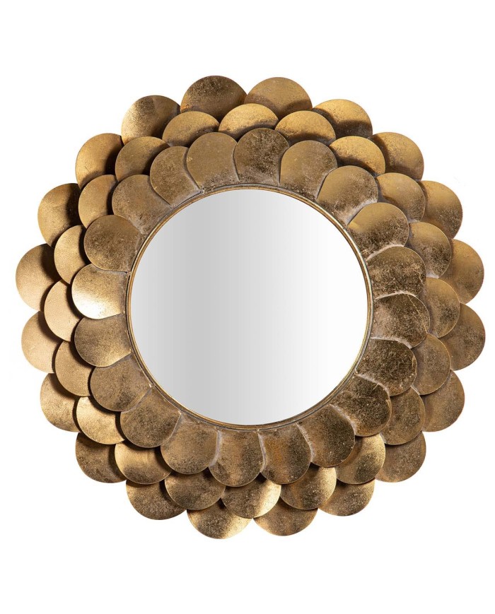 ESPEJO METAL REDONDO DORADO 86x7x86 CM