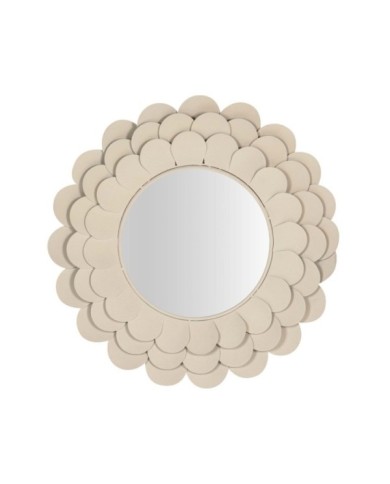 ESPEJO METAL REDONDO BEIGE 86x7x86 CM