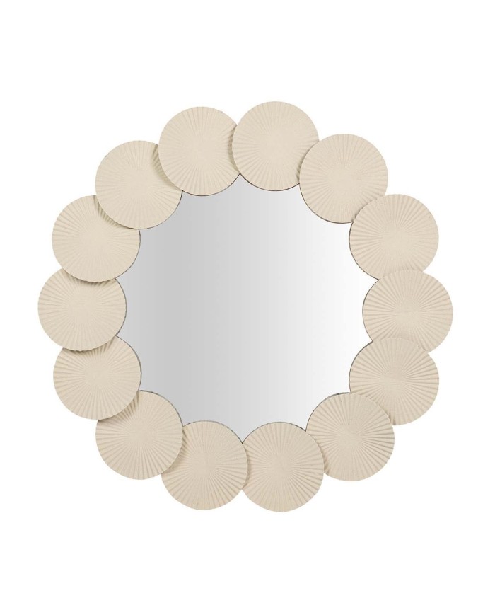 ESPEJO METAL REDONDO BEIGE 75x4x75 CM