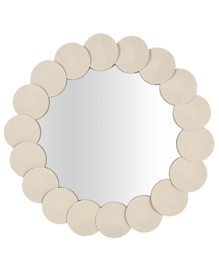 ESPEJO METAL REDONDO BEIGE 90x6x90 CM