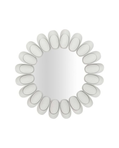 ESPEJO METAL REDONDO BLANCO 85x6x85 CM