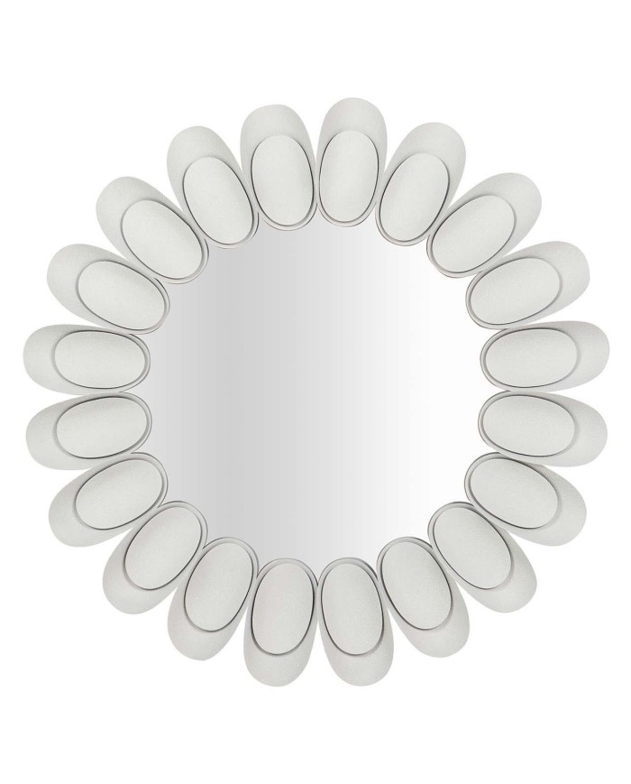 ESPEJO METAL REDONDO BLANCO 85x6x85 CM