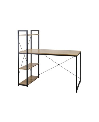 Escritorio Metálico con Estantería 3 Baldas de Madera Ozra 120x160x70cm 7house