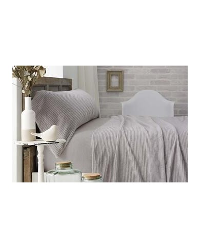 Sábanas de Coralina, 965 Gris Cama de 150 cm - Coralina Burrito Blanco