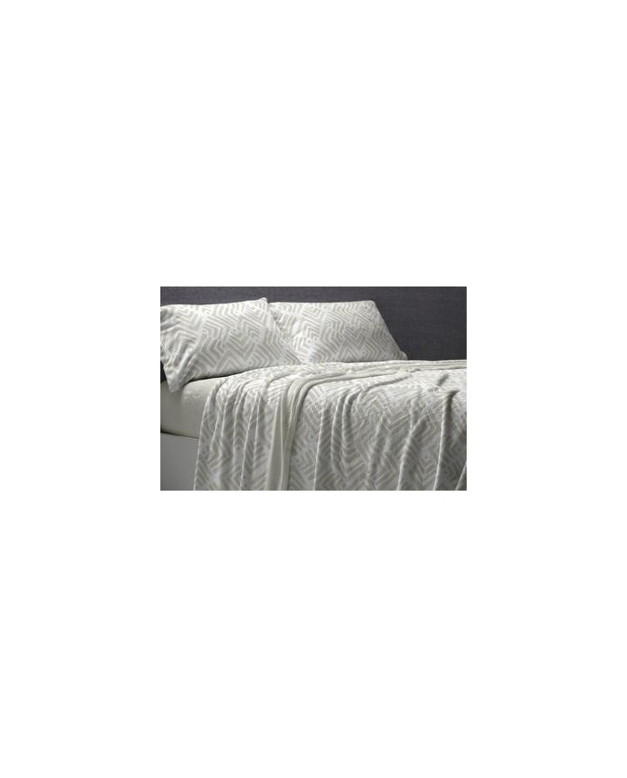 Juego de sábanas Coralina, 996 color Verde grisaceo Cama de 105 cm - Coralina Burrito Blanco
