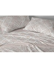 Juego de sábanas Coralina, 996 color Tierra Cama de 105 cm - Coralina Burrito Blanco