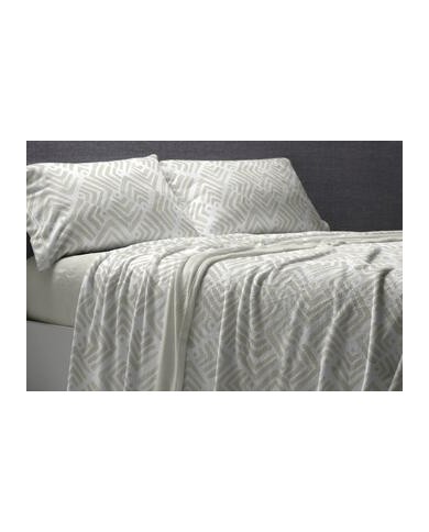 Juego de sábanas Coralina, 996 color Verde grisaceo Cama de 135 cm - Coralina Burrito Blanco