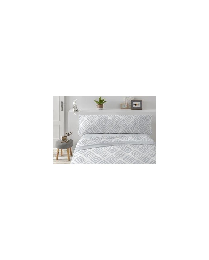 Juego de sábanas Coralina, 996 color Azul grisaceo Cama de 180 cm - Coralina Burrito Blanco