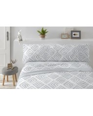 Juego de sábanas Coralina, 996 color Azul grisaceo Cama de 180 cm - Coralina Burrito Blanco