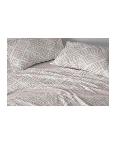 Juego de sábanas Coralina, 996 color Tierra Cama de 200 cm - Coralina Burrito Blanco
