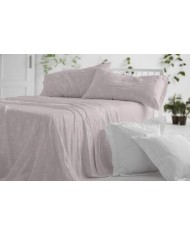 Sábanas franela algodón, 575 color Azul Cama de 135 - Franela