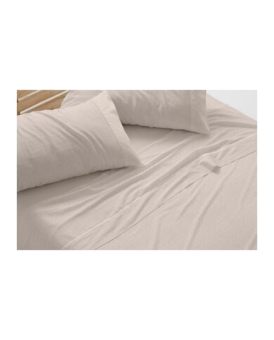 Sábanas franela algodón, 577 color Arena Cama de 150 cm - Franela