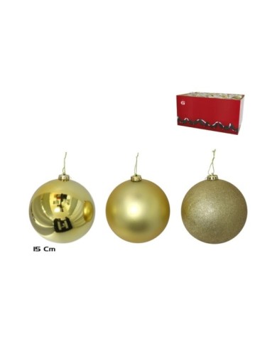 BOLA DE NAVIDAD ORO 15CM 3 SURTIDOS